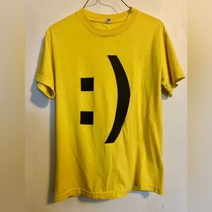 Small Yellow Smiley Face Emojii Emoticon Graphic T-Shirt